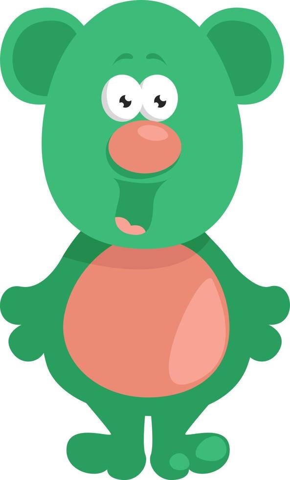 Green plush toy,illustration,vector on white background vector