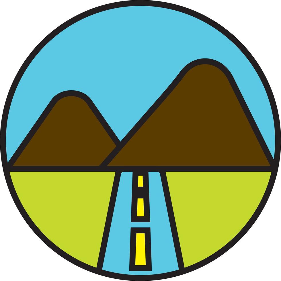 Road landscape, illustration, vector on a white background.