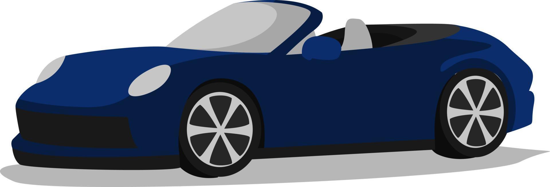 Blue cabriolet, illustration, vector on white background