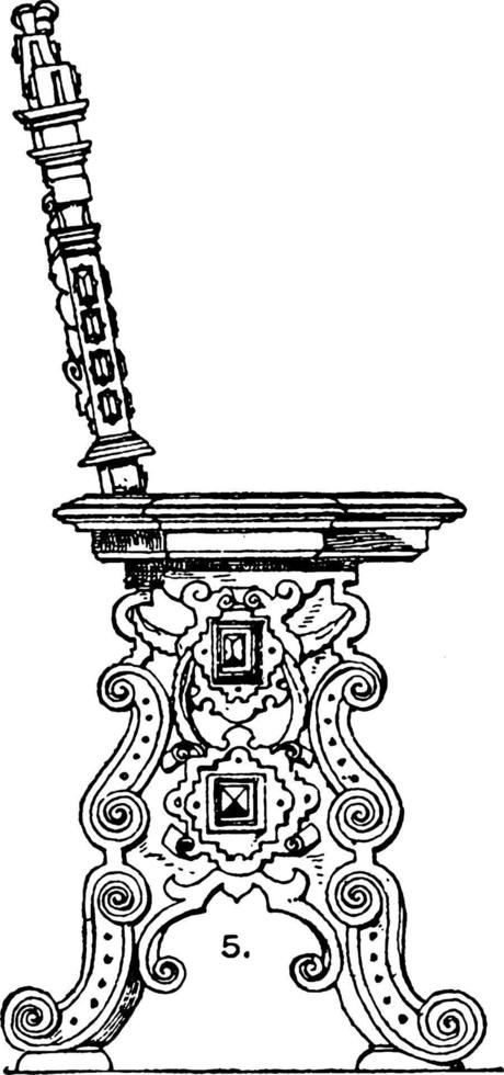 silla alemana, ilustración antigua. vector