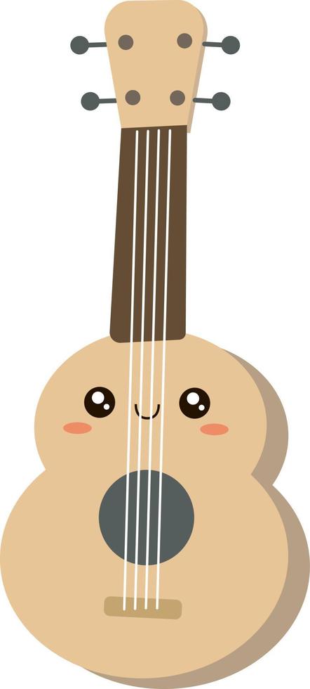 Cute guitar, illustration, vector on white background.
