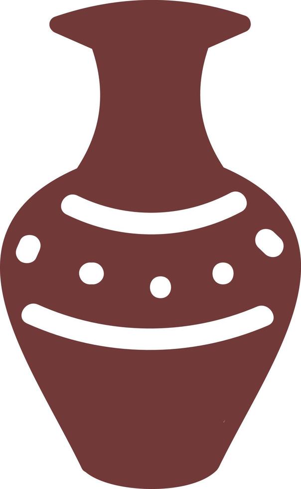 Red home flower vase, illustration, vector on a white background.