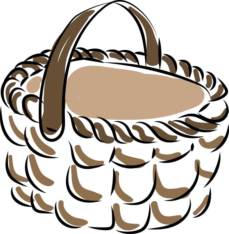 Basket, illustration, vector on white background.