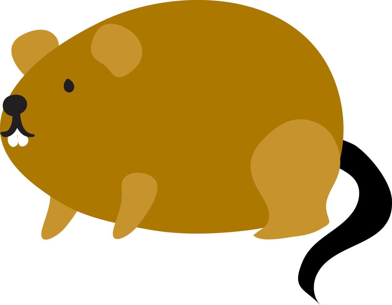 ratón marrón gordo, ilustración, vector sobre fondo blanco.