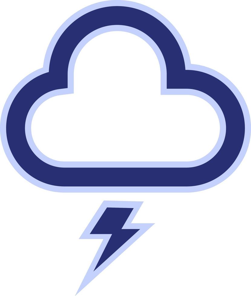 Thunder cloud, icon illustration, vector on white background