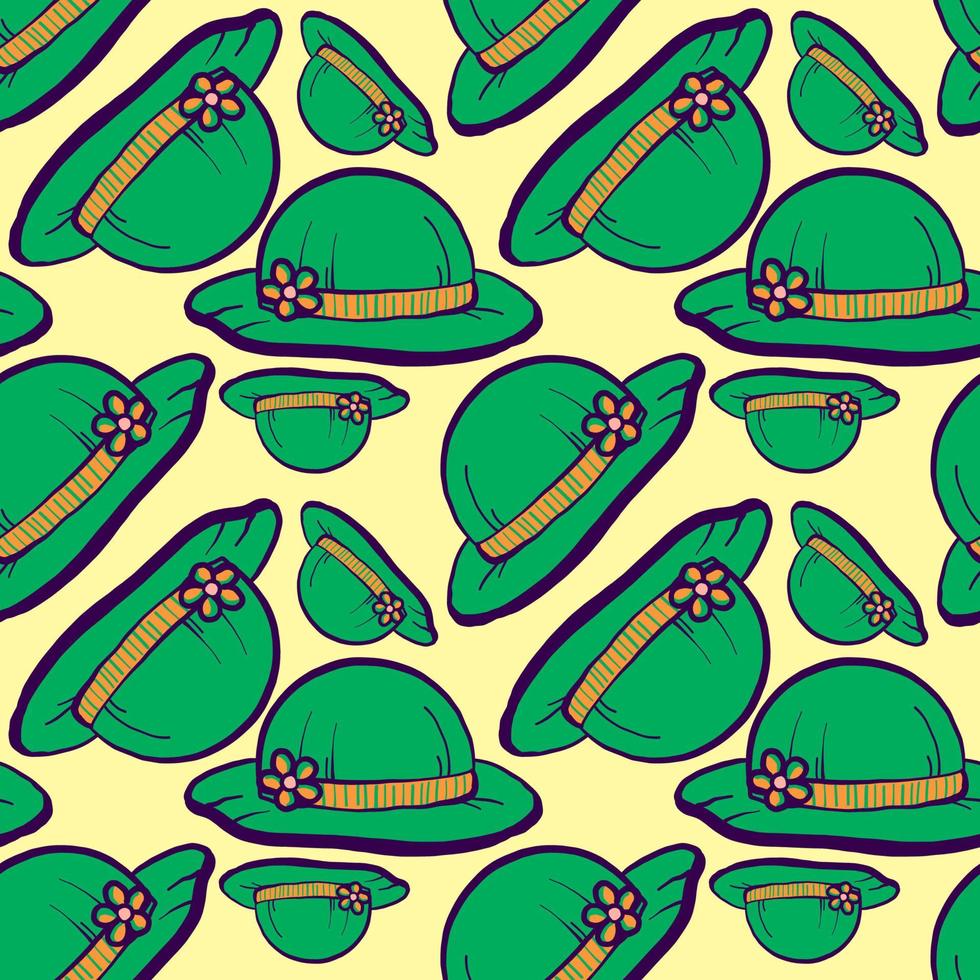 Green cap pattern, illustration, vector on white background