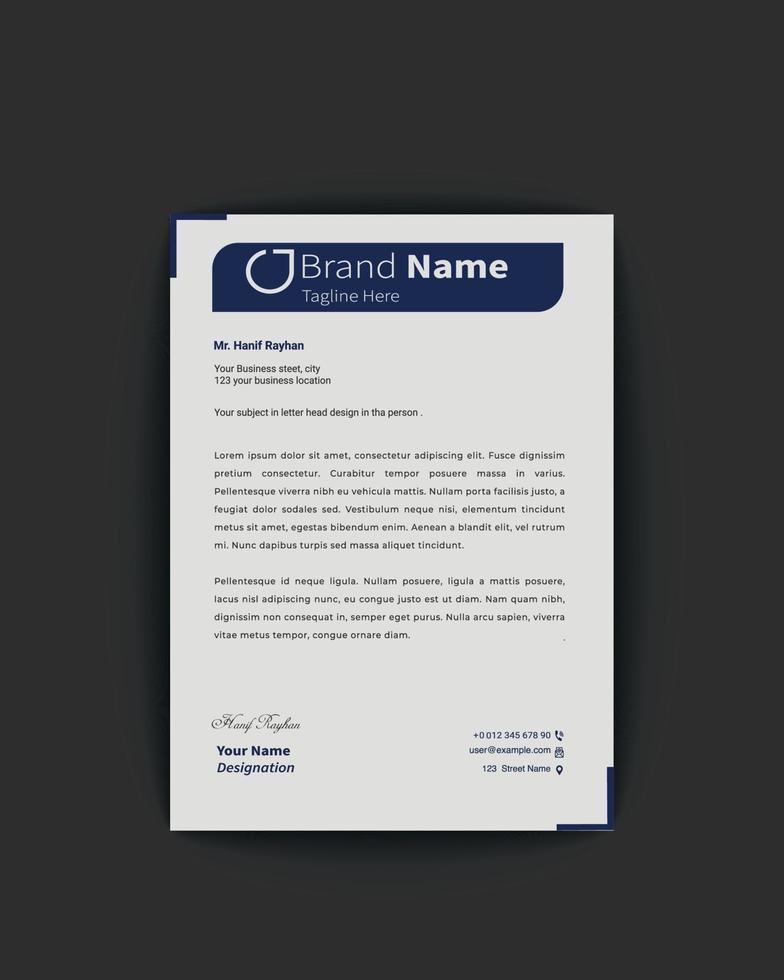 Corporate business letterhead template design vector