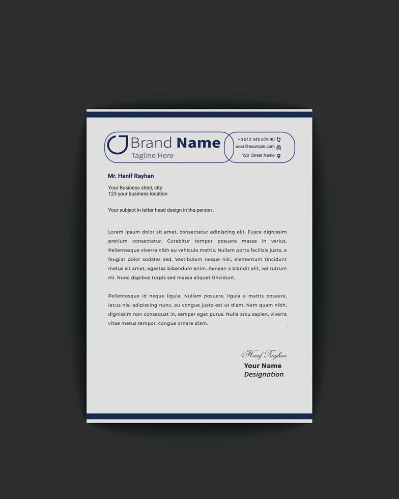 Corporate business letterhead template design vector
