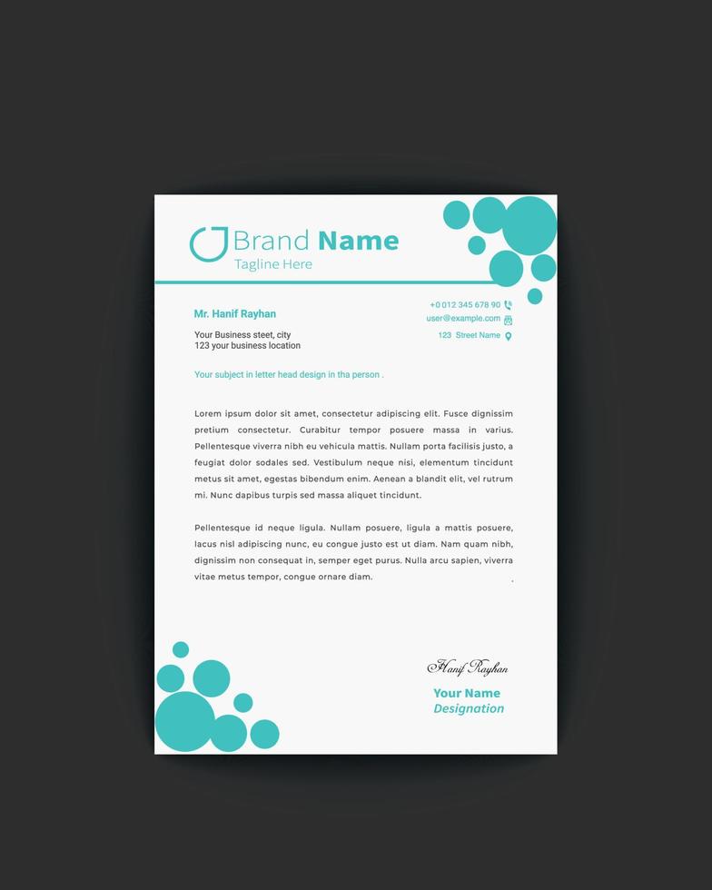 Corporate business letterhead template design vector