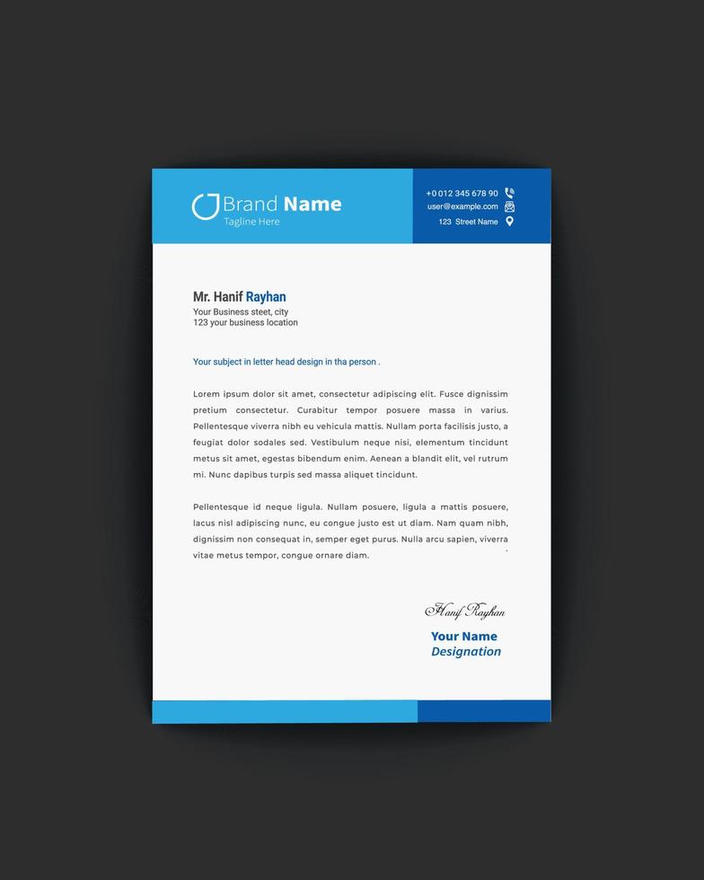 Corporate business letterhead template design vector