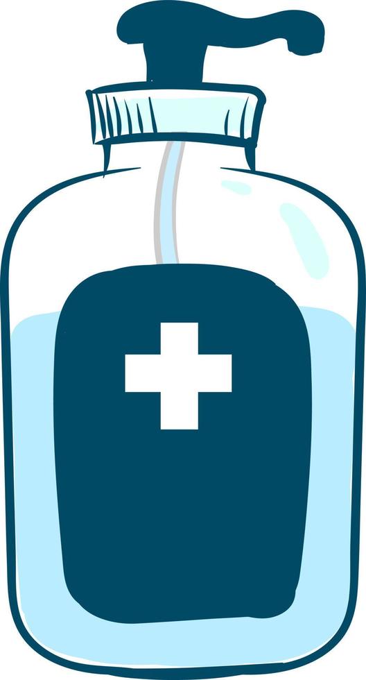 Gel in bottle, illustration, vector on white background