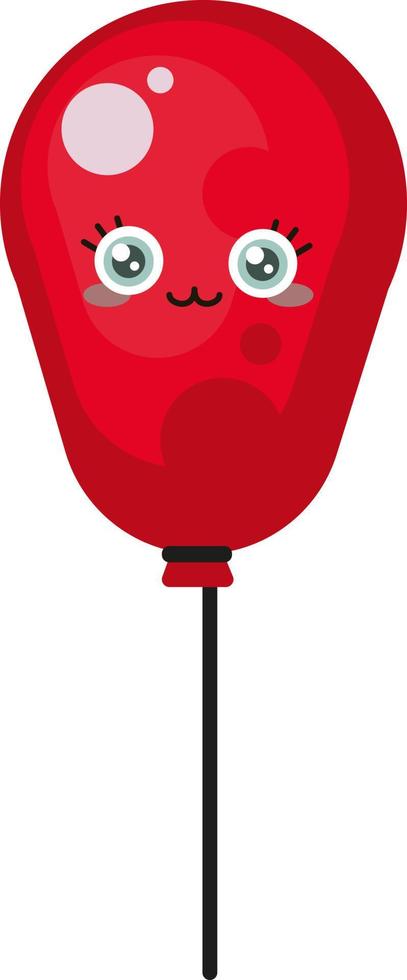 globo rojo feliz , ilustración, vector sobre fondo blanco