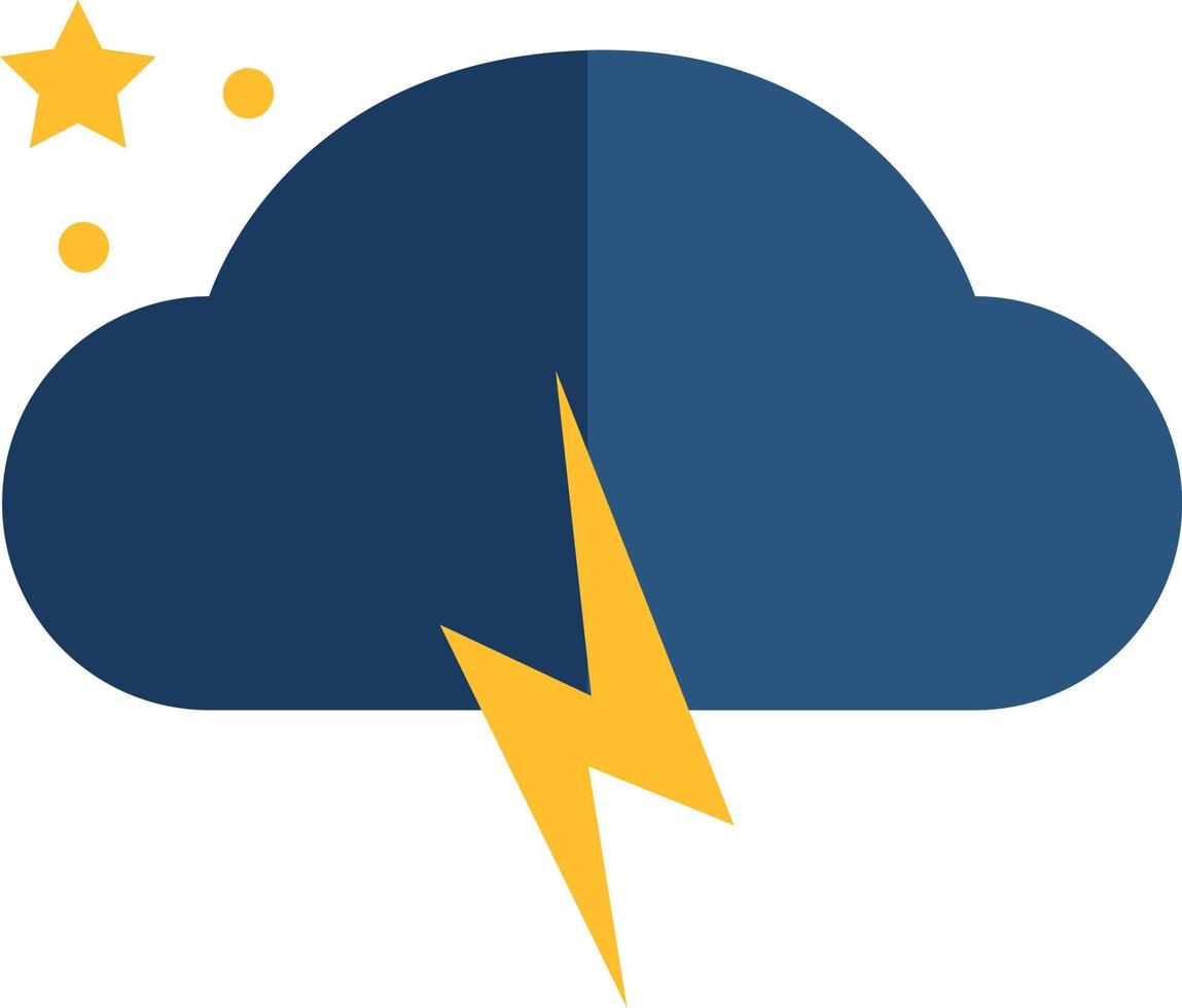 Thunderstorm in the night, illustration, vector, on a white background. vector