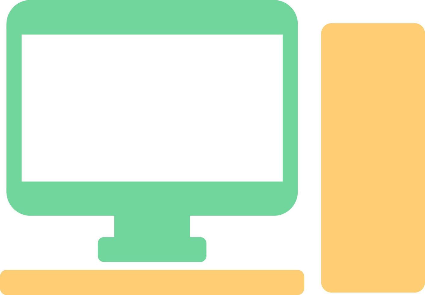 Green computer, illustration, on a white background. vector