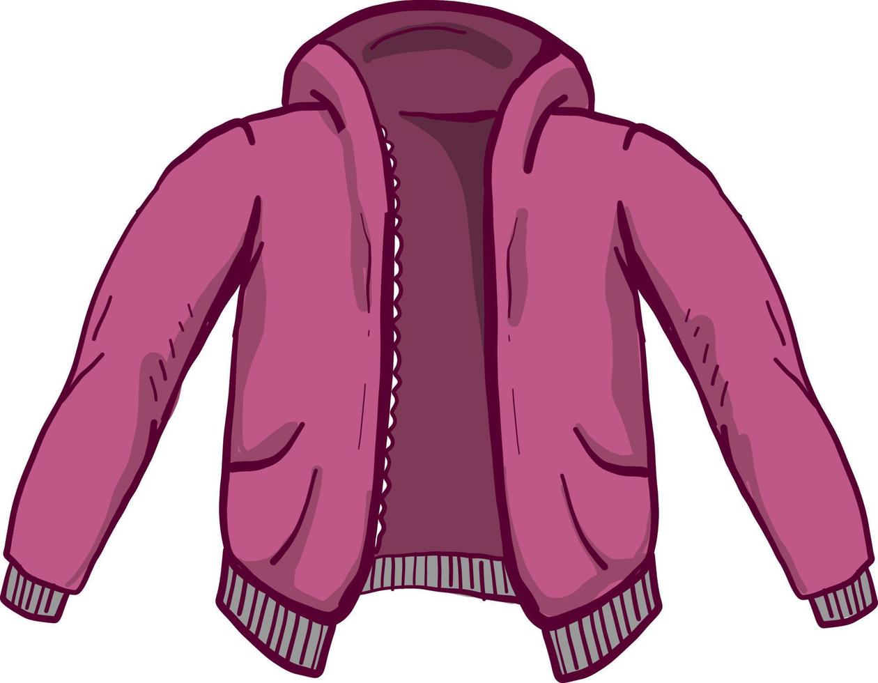 Pequeña chaqueta rosa, ilustración, vector sobre fondo blanco.