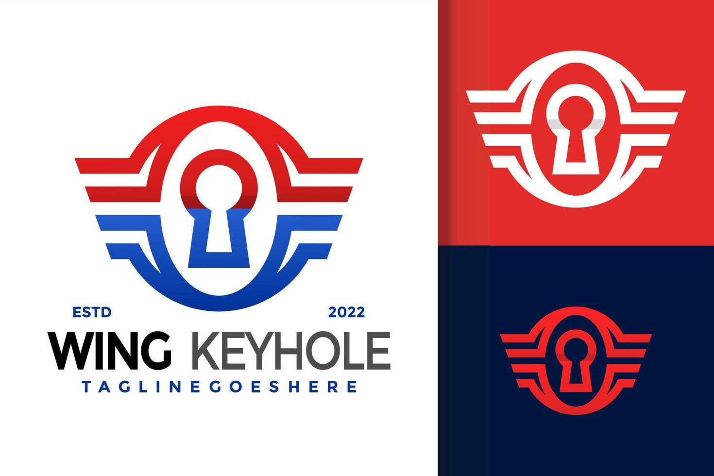 Wing Keyhole Logo Design, brand identity logos vector, modern logo, Logo Designs Vector Illustration Template