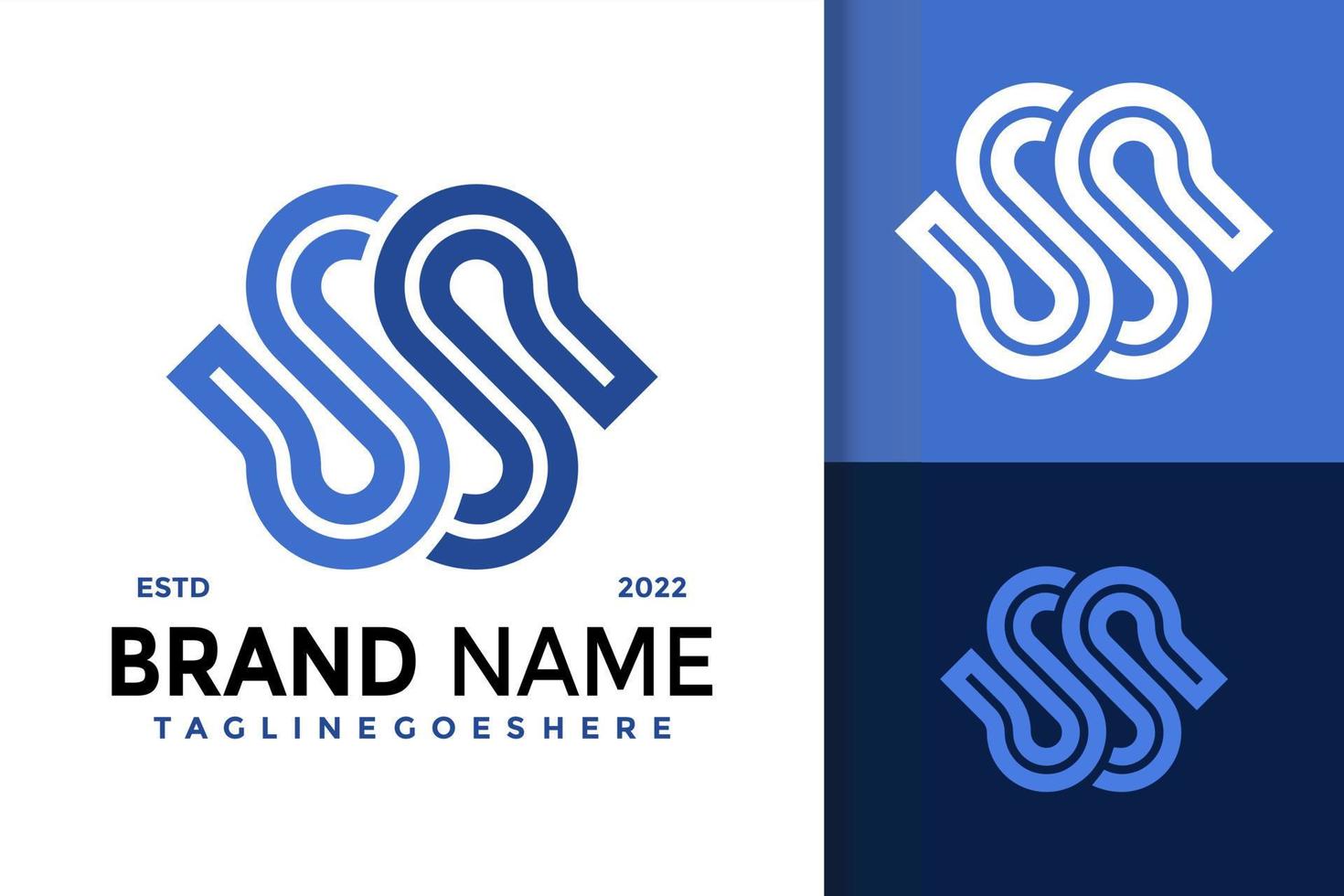 diseño de logotipo de monograma de letra ss, vector de logotipos de identidad de marca, logotipo moderno, plantilla de ilustración vectorial de diseños de logotipos