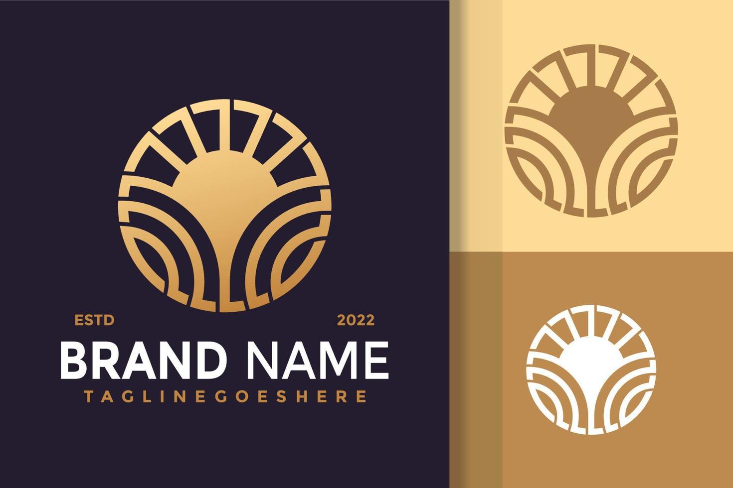 Ocean Sun Wave Logo Design, brand identity logos vector, modern logo, Logo Designs Vector Illustration Template