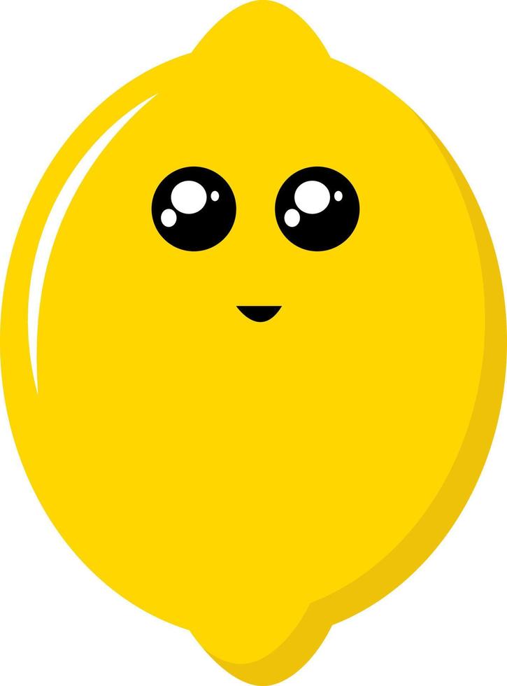 Happy lemon, illustration, vector on white background.