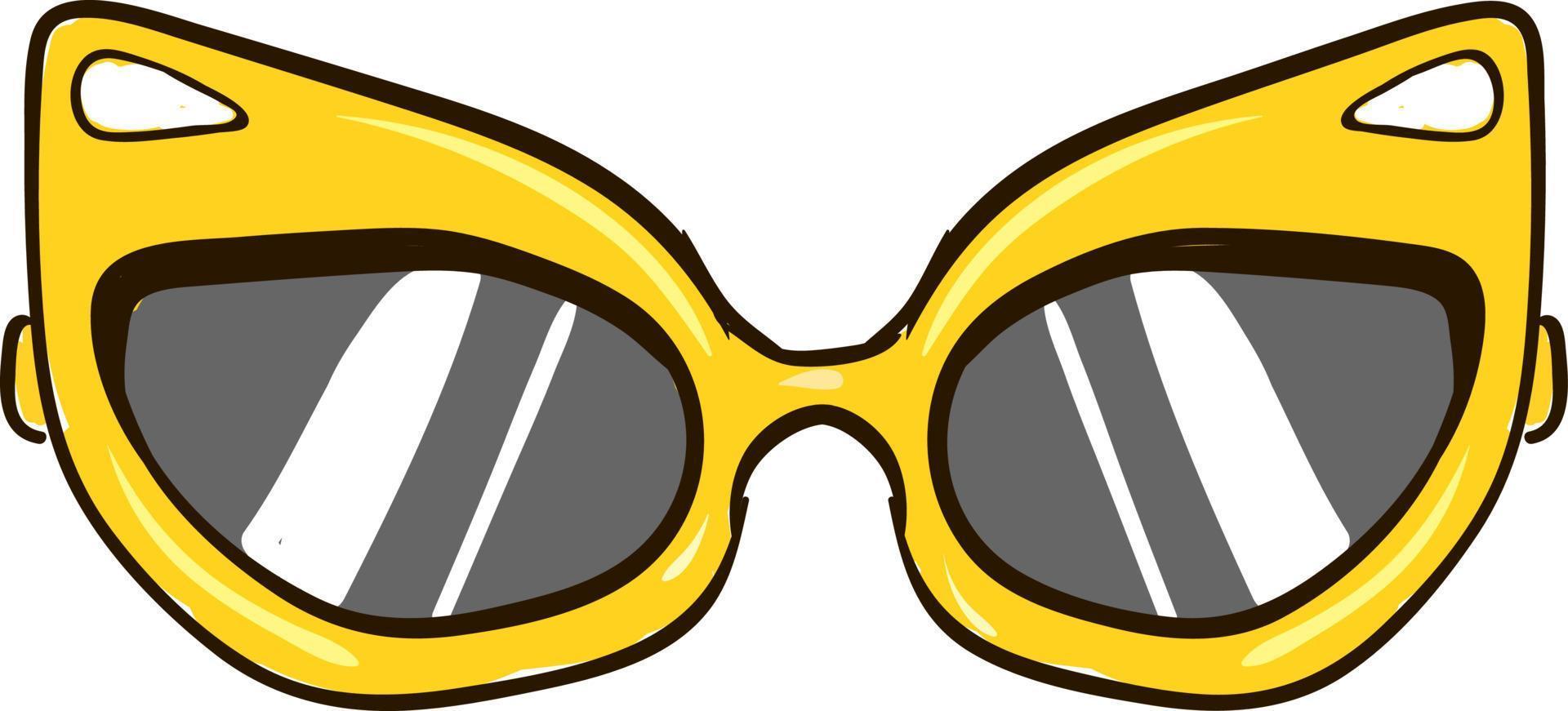 Yellow sunglasses, illustration, vector on white background.