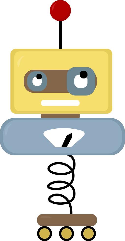 Yellow robot , illustration, vector on white background