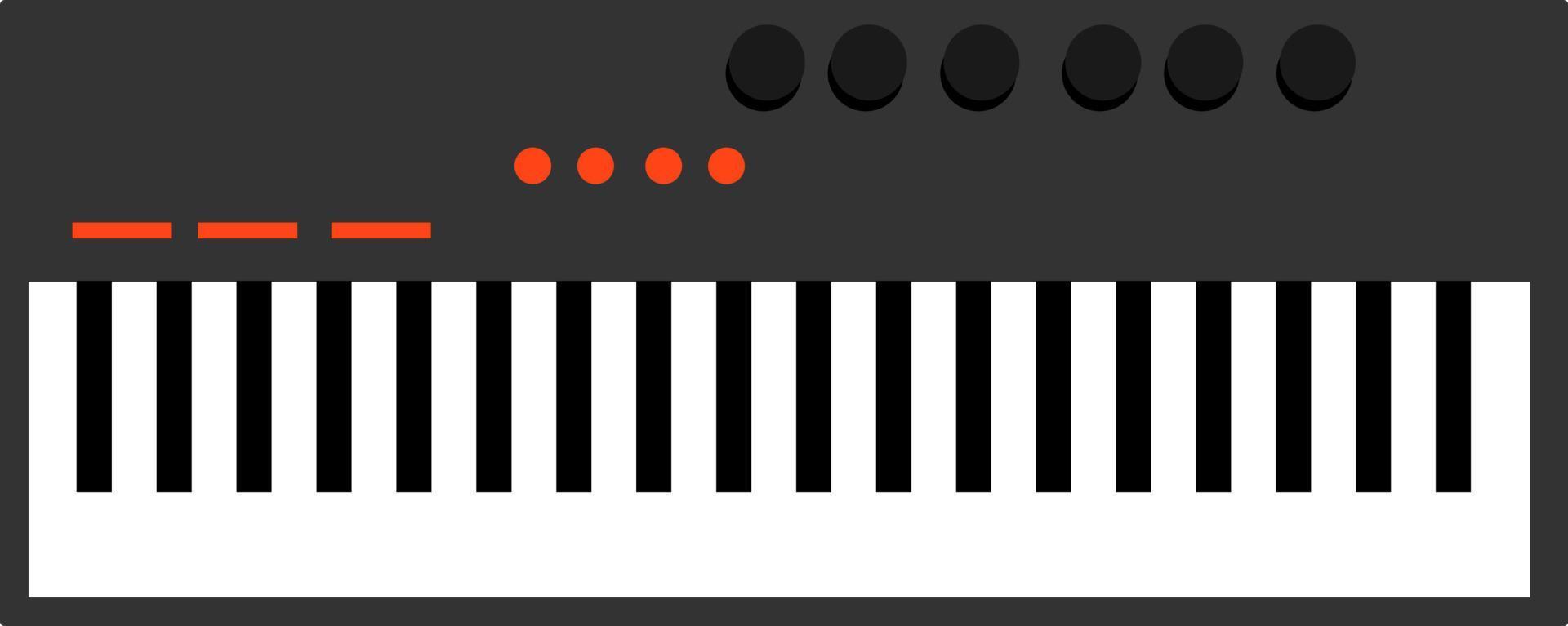 Music keyboard, illustration, vector on white background.