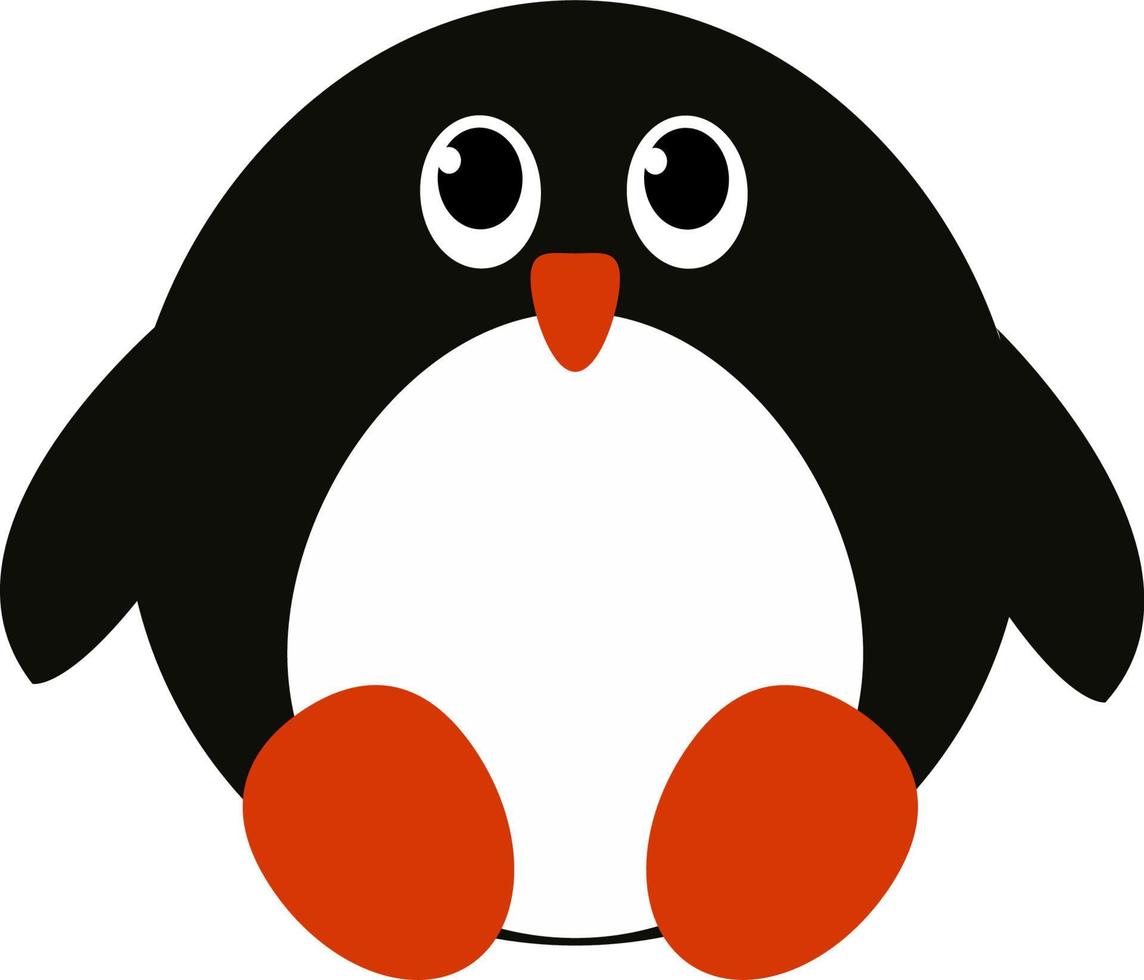 un lindo pingüino, vector o ilustración de color.