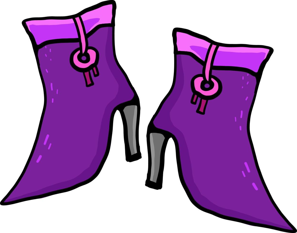 Tacones violetas, ilustración, vector sobre fondo blanco.