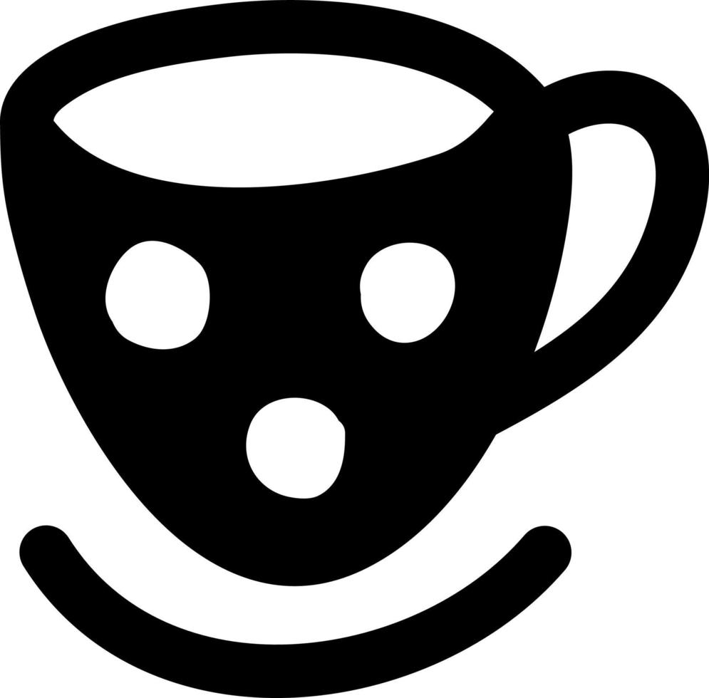Black cup for espresso, icon illustration, vector on white background