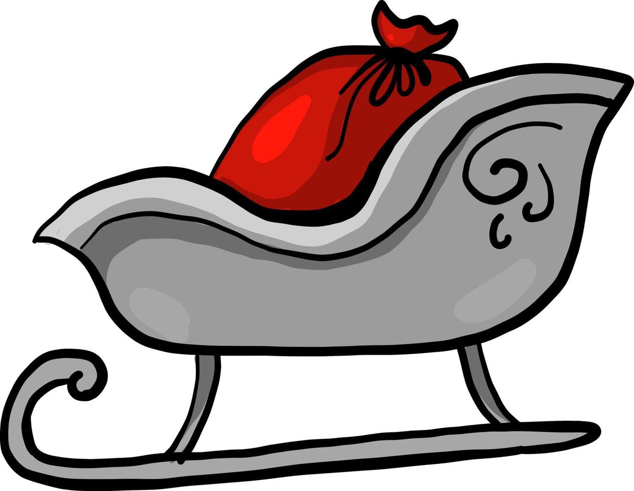 Grey sleigh,illustration,vector on white background vector