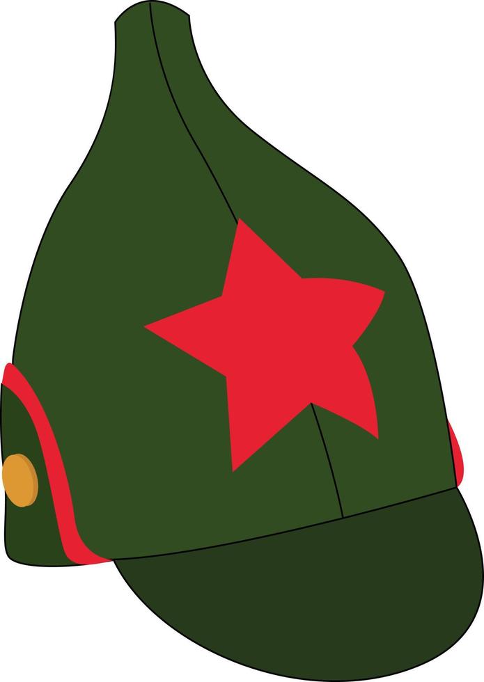 Army hat, illustration, vector on white background.