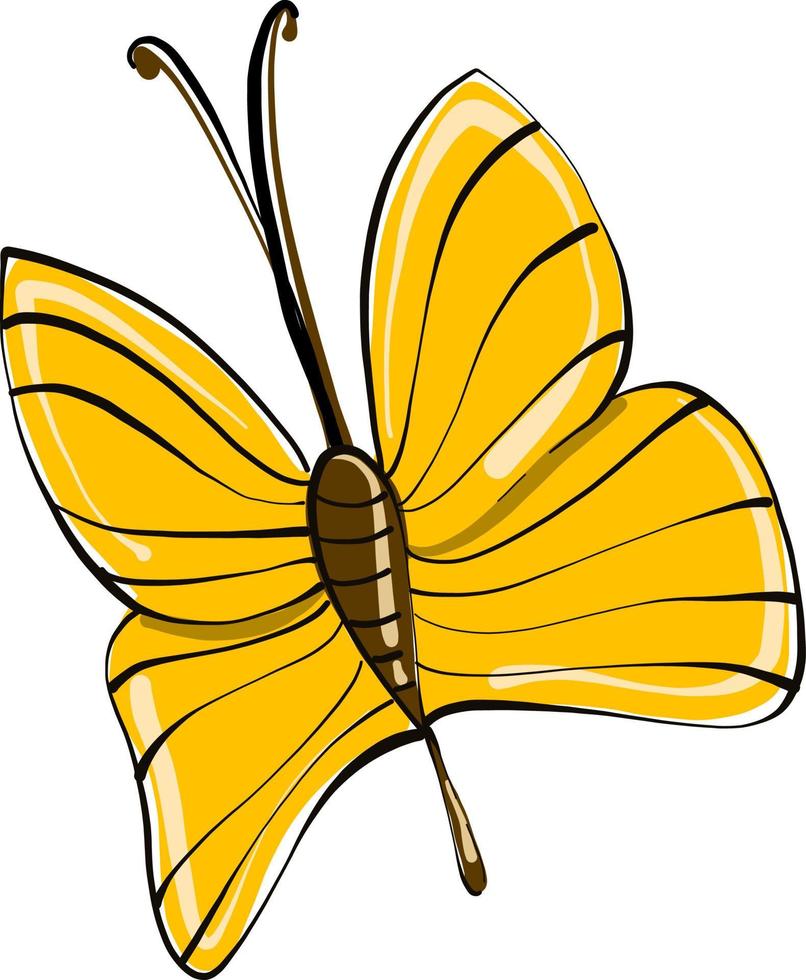 mariposa amarilla,ilustración,vector sobre fondo blanco vector