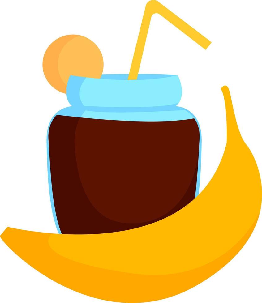 Batido de chocolate, ilustración, vector sobre fondo blanco.