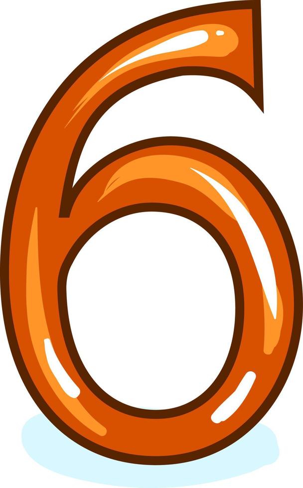 Number 6, illustration, vector on white background.