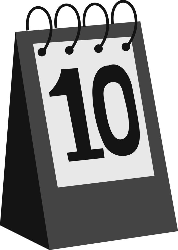Black calendar, illustration, vector on white background.