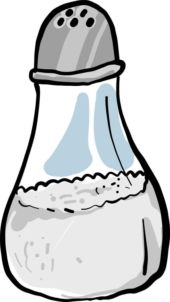 Salt in bottle, illustration, vector on white background