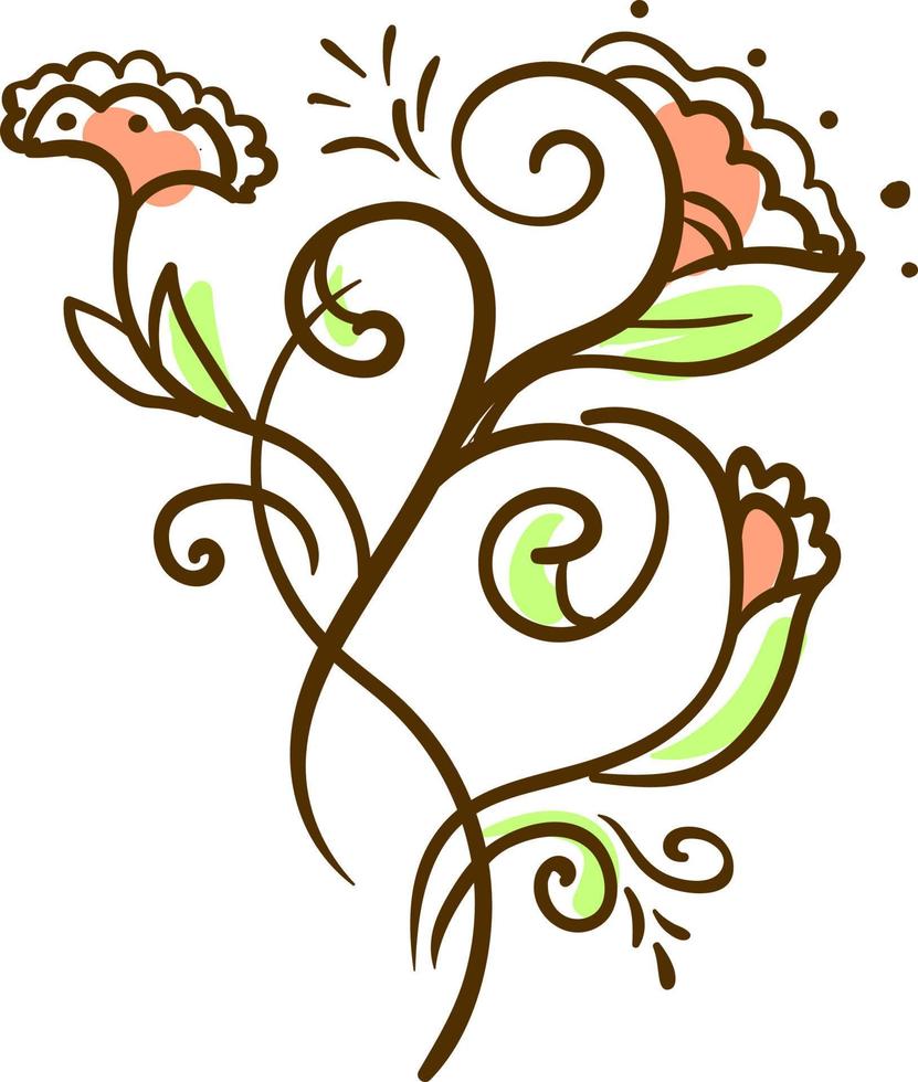 flor decorativa, ilustración, vector sobre fondo blanco.