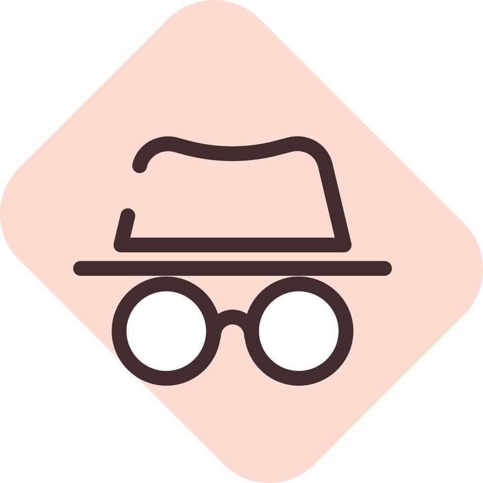 Incognito icon, illustration, vector on a white background.