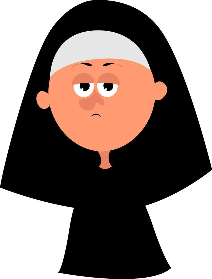 Nun, illustration, vector on white background.