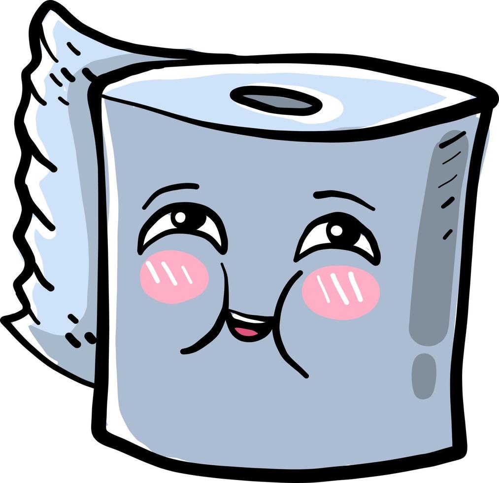 Cute toilet paper, illustration, vector on white background