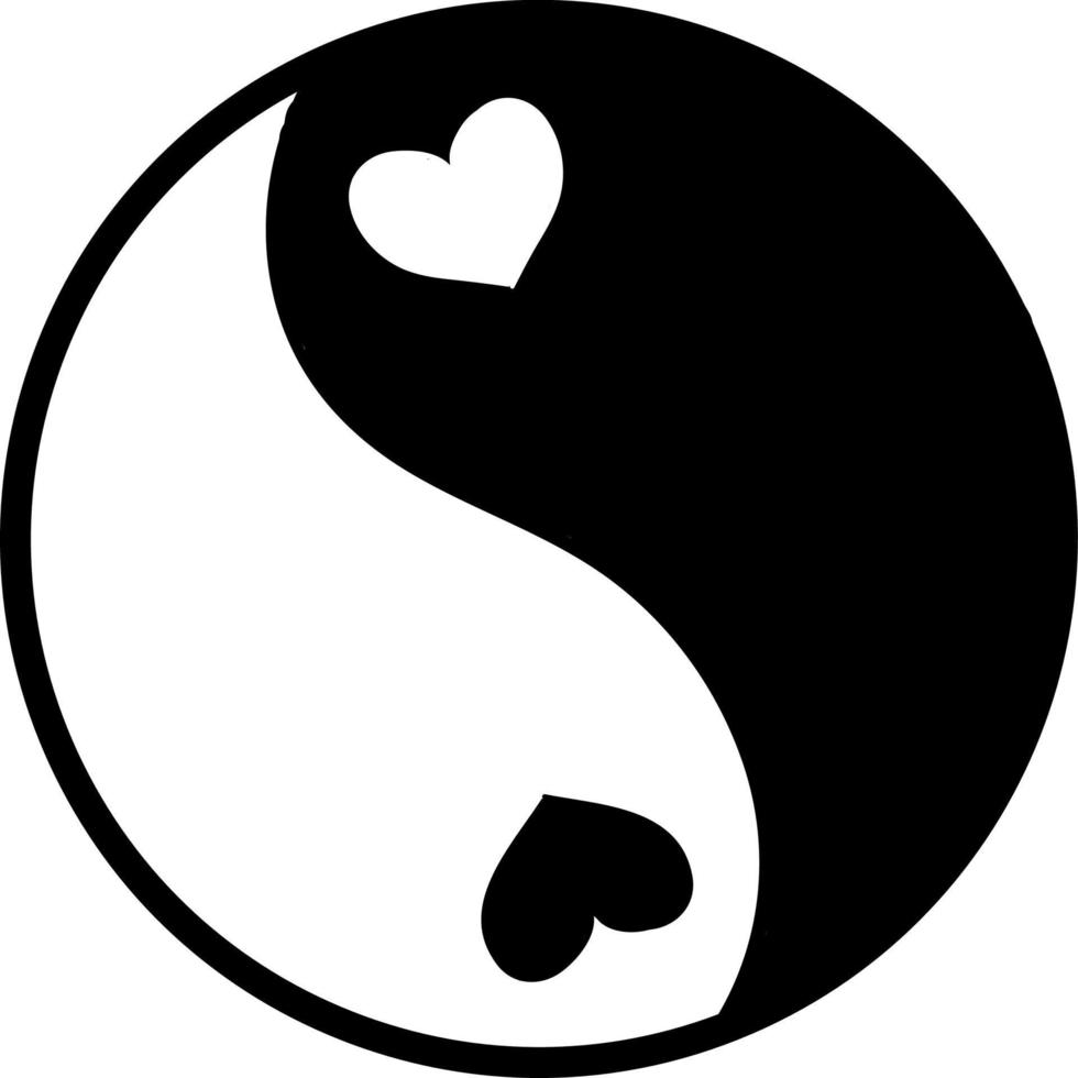 Ying yang, illustration, vector on white background.