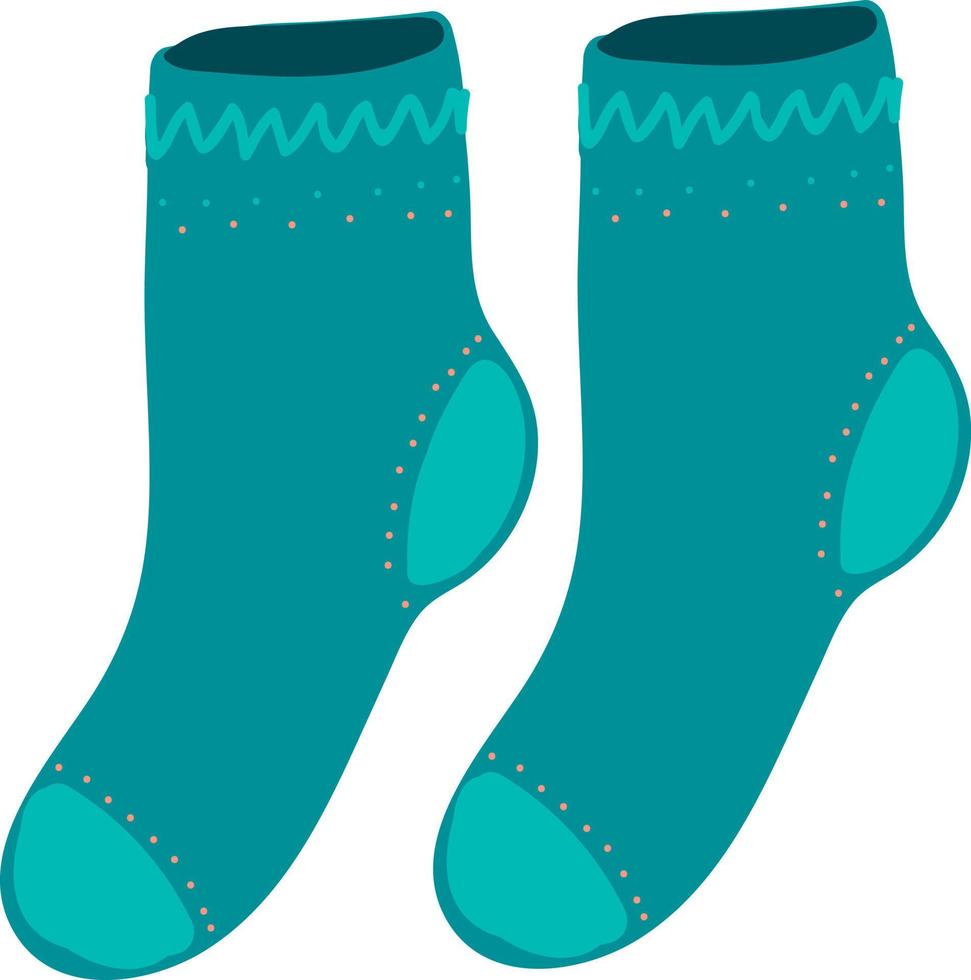 Blue socks, illustration, vector on white background.