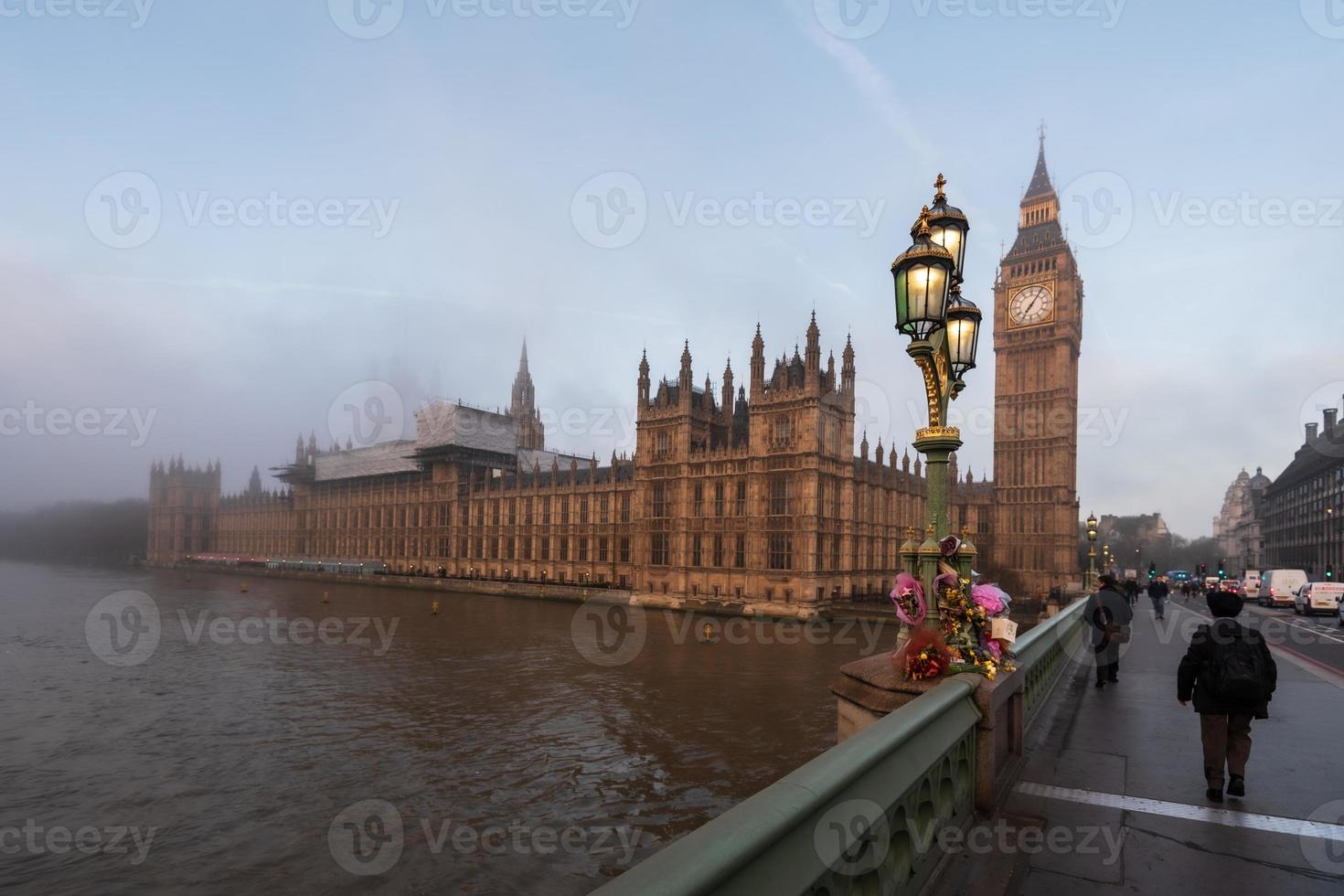 Palace of Westminster in the Fog in London photo