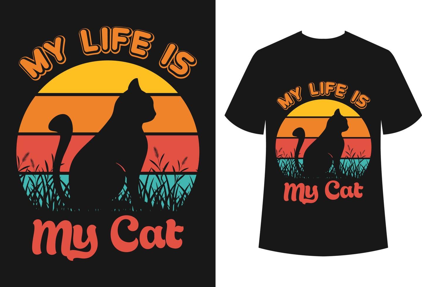 Cat T-shirt Design vector