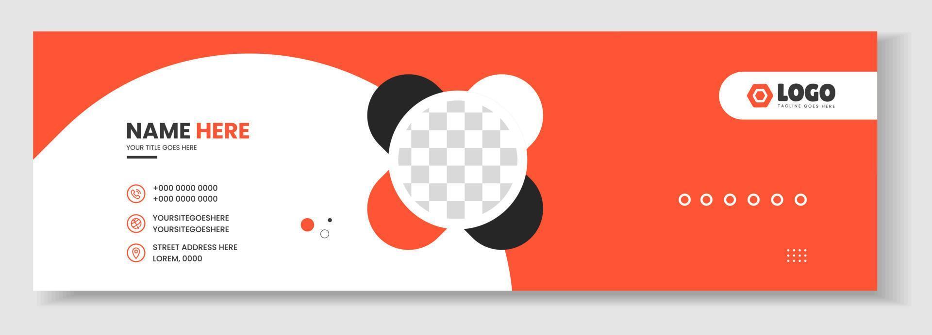 Corporate Modern Email Signature Design template. Email signature template design with orange color. business e signature vector design.