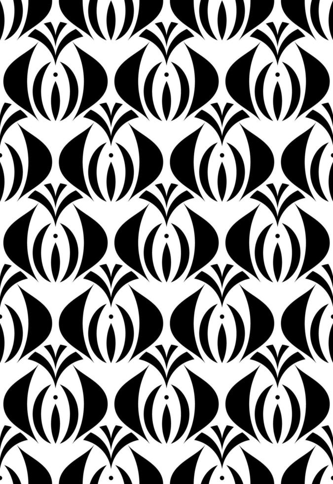 Vector Floral Art Nouveau Seamless Pattern. Geometric decorative leaves texture. Flowers concept. Retro stylish background