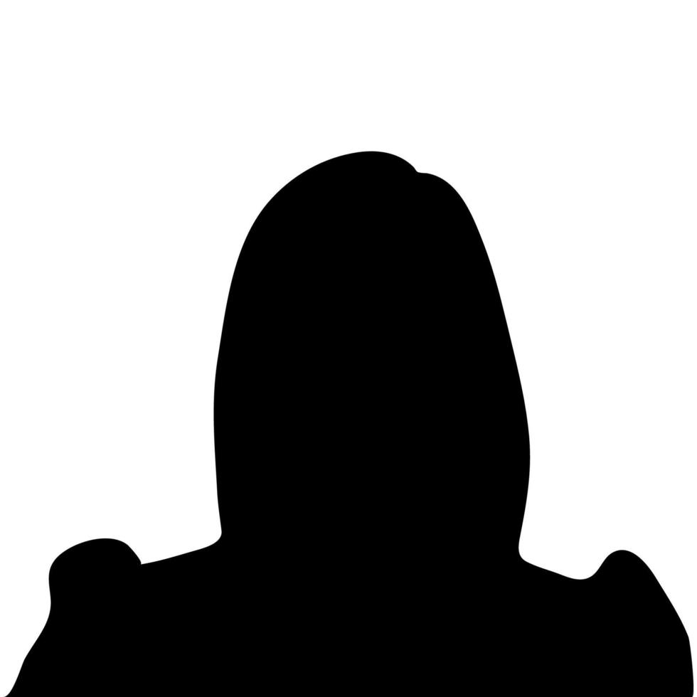 Silhouette of an unknown young woman on a white background. vector