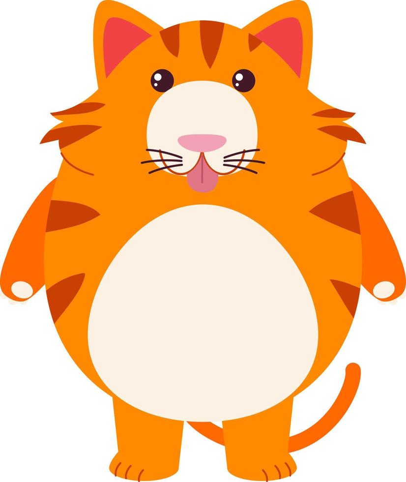 Orange cat, illustration, vector on white background.