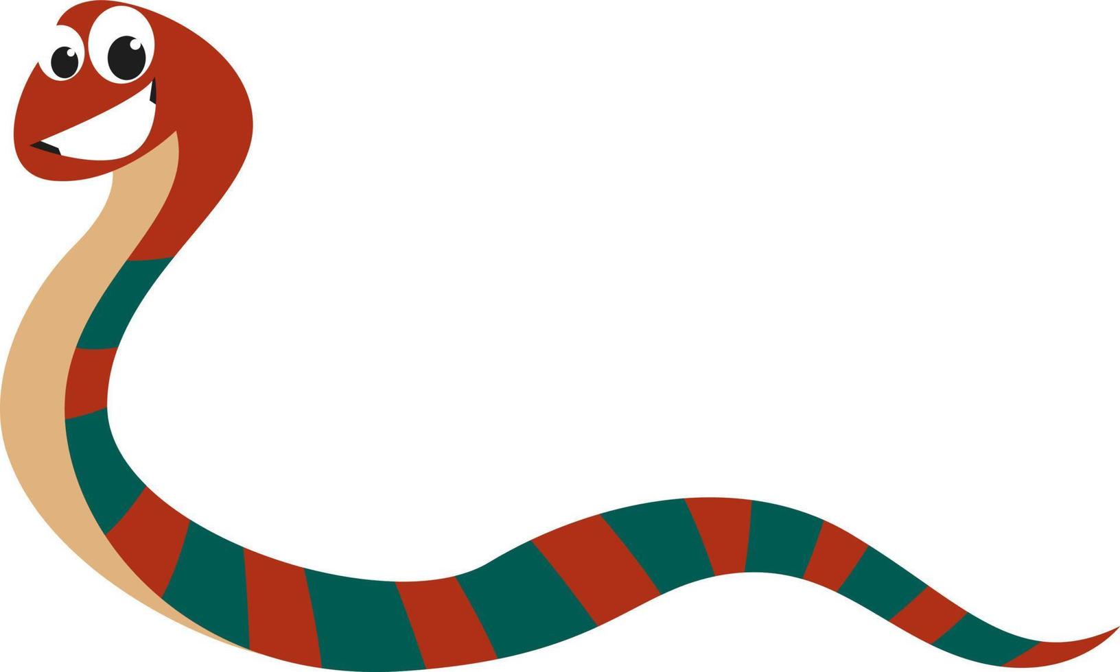 serpiente rayada, ilustración, vector sobre fondo blanco.