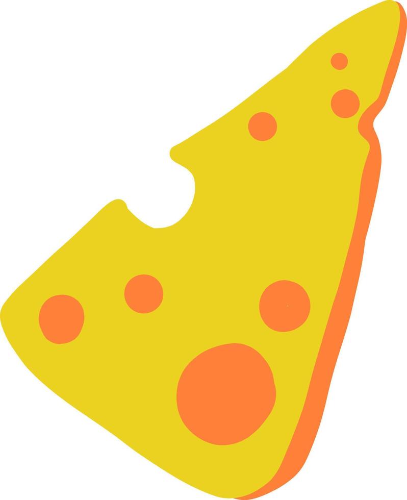 Flat cheese, illustration, vector on white background.